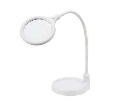Лупа REXANT настольная 3D с подсветкой 30 LED, подставка+прищепка, белая 31-0247