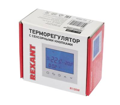 Терморегулятор REXANT с автоматическим программированием и сенсорными кнопками R100W (белый) 51-058
