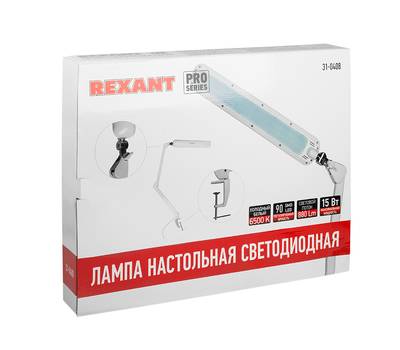 Лампа REXANT бестеневая , струбцина, «ECO light t», 90 SMD LED, сенсорный диммер, белая 31-0408