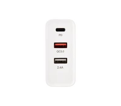 Зарядное устройство REXANT для iPhone/iPad 2xUSB+USB Type-С, переходник + адаптер, 48W белое 18-2214