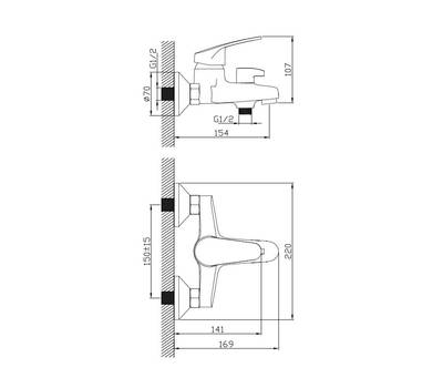 Смеситель для ванны Diadonna D80-330124