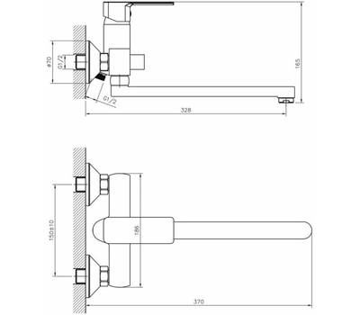 Смеситель для ванны Potato P22226