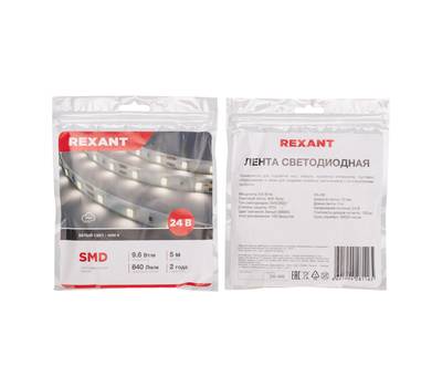 Лента светодиодная REXANT 141-638 24В, SMD2835, 9,6Вт/м, 120 LED/м, 4000K, 10мм, 5м,IP20