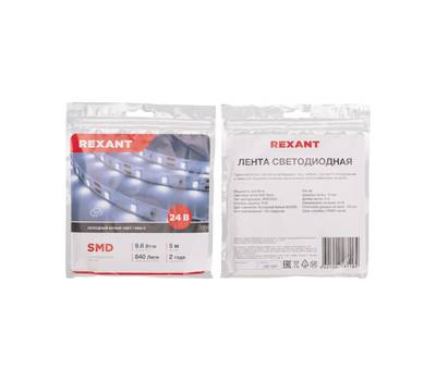 Лента светодиодная REXANT 141-639 24В, SMD2835, 9,6Вт/м, 120 LED/м, 6500K, 10мм, 5м,IP20