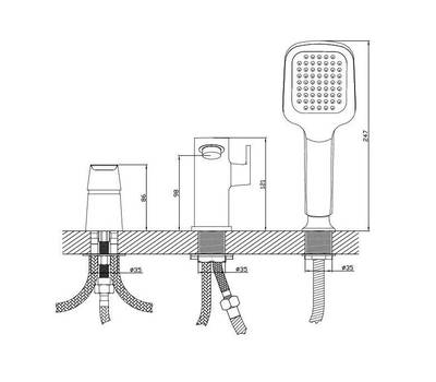 Смеситель для ванны Diadonna D87-111114W