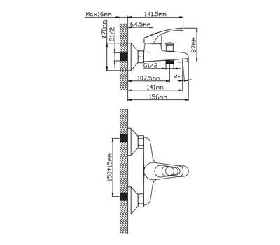 Смеситель для ванны Diadonna D80-330111