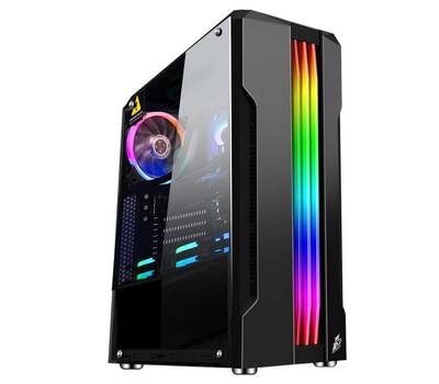 Корпус системного блока 1STPLAYER R3-A-1R1 RAINBOW R3-A / ATX, tempered glass side panel / 1x 120mm