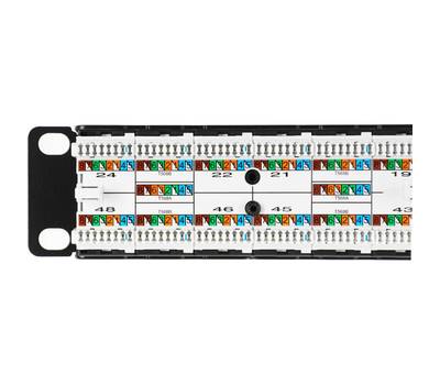 Патч-панель Hyperline PPHD-19-48-8P8C-C5E-110D 19" 1U 48xRJ45 кат.5e UTP