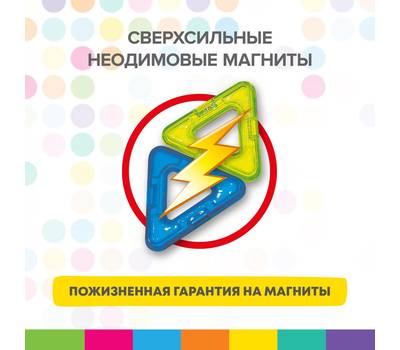 Конструктор BRAUBERG BIG MAGNETIC BLOCKS-64, 64 детали, с колесной базой, BRAUBERG KIDS, 663847