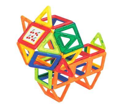 Конструктор BRAUBERG BIG MAGNETIC BLOCKS-64, 64 детали, с колесной базой, BRAUBERG KIDS, 663847