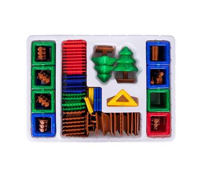 Конструктор BRAUBERG MEGA MAGNETIC BUILD BLOCKS-129 "Построй дом", 129 деталей, BRAUBERG KIDS, 66385