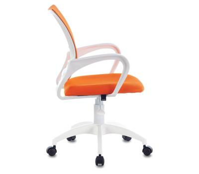 Офисное кресло BRABIX Fly MG-396W, с подлокотниками, пластик белый, сетка, оранжевое