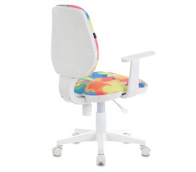 Офисное кресло BRABIX Fancy MG-201W, с подлокотниками, пластик белый, с рисунком "Abstract"