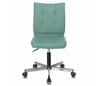 Офисное кресло BRABIX Stream MG-314, без подлокотников, пятилучие серебристое, экокожа, серо-голубое