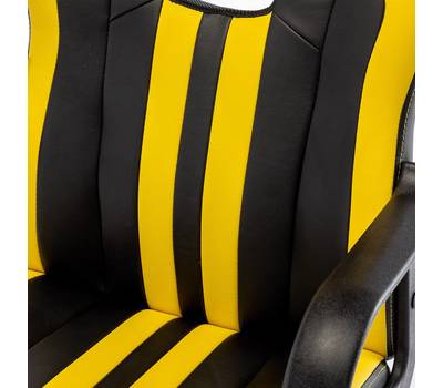 Офисное кресло BRABIX "Stripe GM-202", экокожа, черное/желтое, 532510
