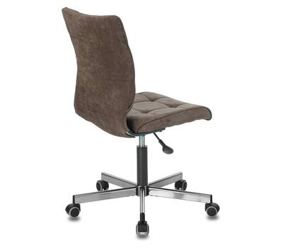 Офисное кресло BRABIX "Stream MG-314", без подлокотников, пятилучие серебристое, ткань, коричневое, 
