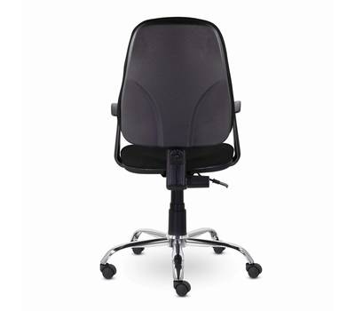 Офисное кресло BRABIX "Comfort MG-322", хром, регулируемая эргономичная спинка, ткань, черное, 53255