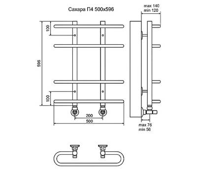 Полотенцесушитель Terminus Сахара П4 500x596