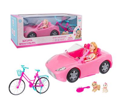 Игровой набор GIRL'S CLUB Машинка с куклой IT107466 вело., аксесс.