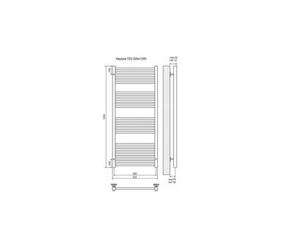 Полотенцесушитель Terminus Аврора П22 500x1196, ТЭН HT-1 300W, левый/правый