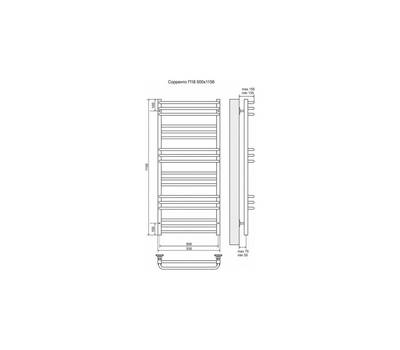 Полотенцесушитель Terminus Сорренто П18 500x1156, ТЭН HT-1 300W, левый/правый