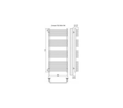 Полотенцесушитель Terminus Стандарт П22 500x1196, ТЭН HT-1 300W, левый/правый