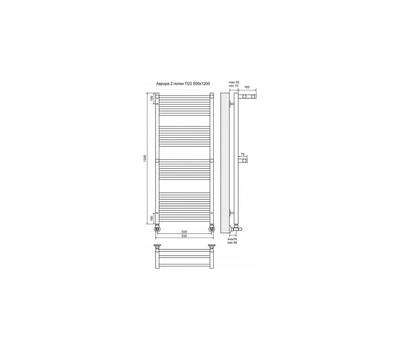 Полотенцесушитель Terminus Аврора П22 500x1200 с двумя полками