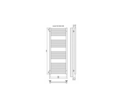 Полотенцесушитель Terminus Альба П22 500x1396, ТЭН HT-1 300W, левый/правый