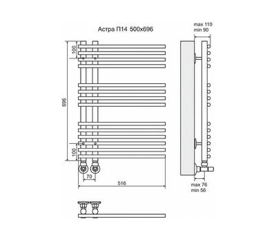 Полотенцесушитель Terminus Астра П14 500x696