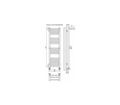 Полотенцесушитель Terminus Аврора П22 300x1200 с двумя полками