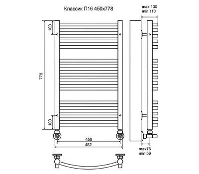 Полотенцесушитель Terminus Классик П16 450x778