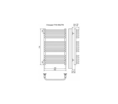 Полотенцесушитель Terminus Стандарт П16 450x778, ТЭН HT-1 300W, левый/правый