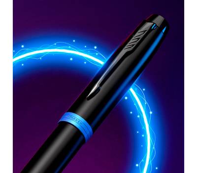 Ручка шариковая PARKER IM Vibrant Rings K315 Flame Blue PVD