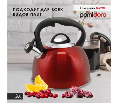 Чайник Pomi d'Oro со свистком, 3л P650215 Napoli