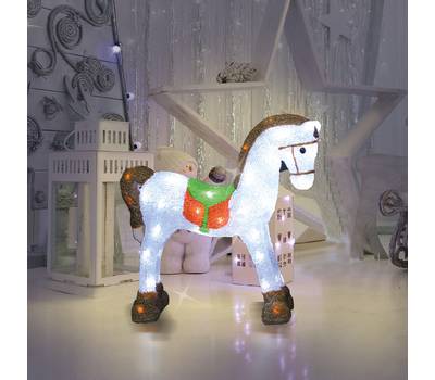 Фигурка декоративная Neon-Night "Лошадка" 38х13х38 см, 60 светодиодов, IP65, понижающий трансформато