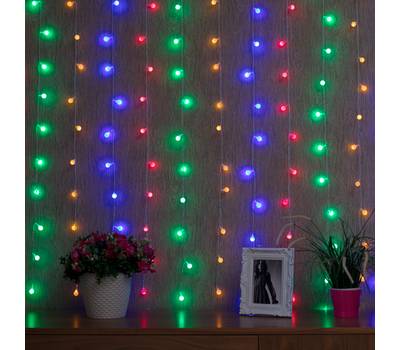 Гирлянда Neon-Night "Светодиодный Дождь" 1,5*1,5 м, с насадками шарики, свечение с динамикой, прозра