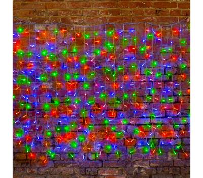 Гирлянда Neon-Night "Светодиодный Дождь" 2х1,5м, прозрачный провод, 230 В, диоды RGB, свечение с ди
