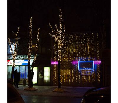 Гирлянда Neon-Night "Светодиодный Дождь" 2х3м, постоянное свечение, черный провод, 230 В, диоды ЖЁЛТ