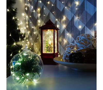 Светильник переносной Neon-Night с эффектом снегопада и подсветкой "Дед Мороз", ТЕПЛЫЙ БЕЛЫЙ 501-062