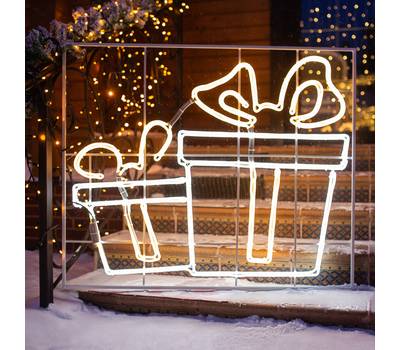 Фигурка декоративная Neon-Night "Подарки" из гибкого неона 120х120 см, 1680 LED, цвет свечения теплы