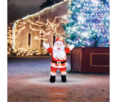 Фигурка декоративная Neon-Night «Приветствующий Санта Клаус» 76х47х120 см, IP65, понижающий трансфор