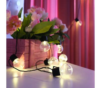 Гирлянда светодиодная Neon-Night Лофт 5 м, черный ПВХ, 20 LED, теплое белое свечение