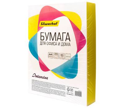 Бумага для печати SILWERHOF A4/80г/м2/500л./желтый интенсив