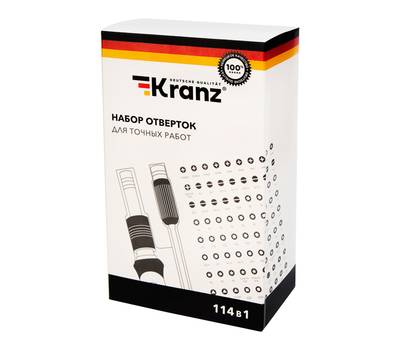 Набор отвёрток Kranz для точных работ 114 предметов KR-12-4772