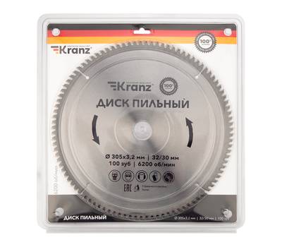 Диск пильный Kranz 305 мм х 100 зуб х 32/30 мм Kranz KR-92-0136