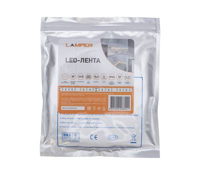 Лента светодиодная LAMPER 141-2027 12В, SMD5050, 14,4Вт/м, 60 LED/м, 6500К, 10мм, 5м, для БП с клемм