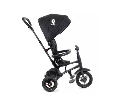 Велосипед детский Q-PLAY 3-х кол. СКЛАДНОЙ с руч. упр, холост. ход колеса EVA 10'и8', цвет черный. 