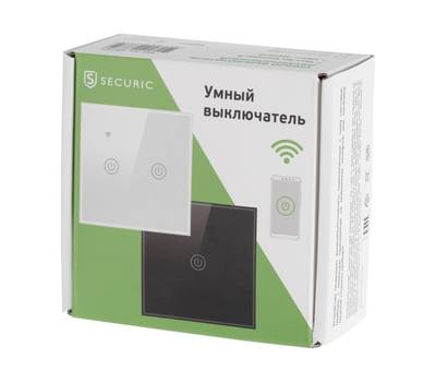 Умный выключатель SECURIC SEC-HV-802B2 Wi-Fi двухкнопочный черный