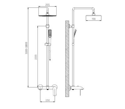 Душевой гарнитур ESKO ST200Black