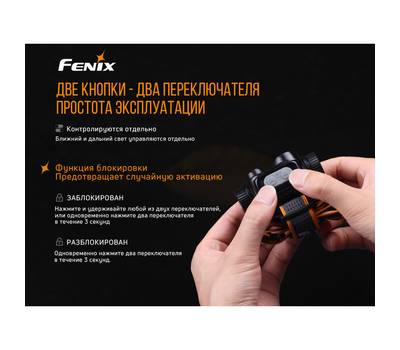 Фонарь налобный Fenix HM65R 1400 лм, аккумулятор
